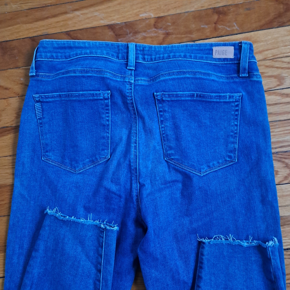 Paige Women's Blue Distressed Jeans